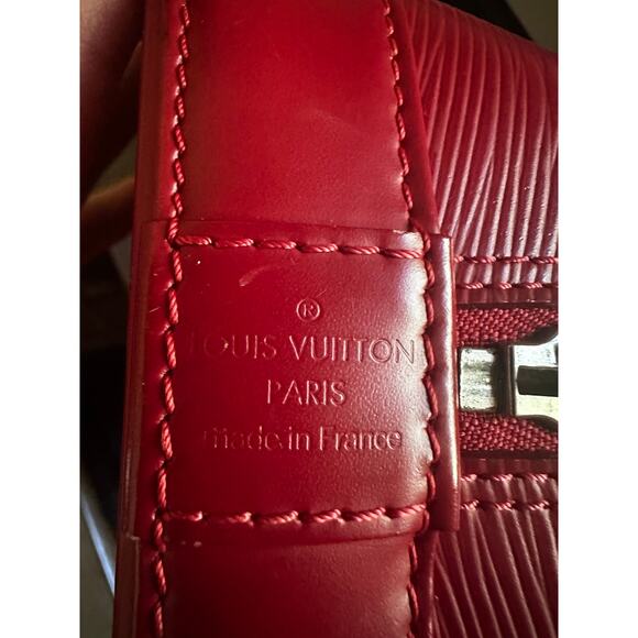 LOUIS VUITTON FUCHSIA RED ALMA WITH SILVER HARDWARE; LOCK & KEYS AND CLOCHETTE - Picture 8 of 14